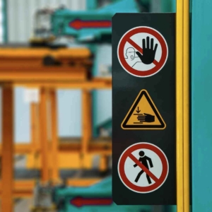 Bulk material handling equipment safety standards sign